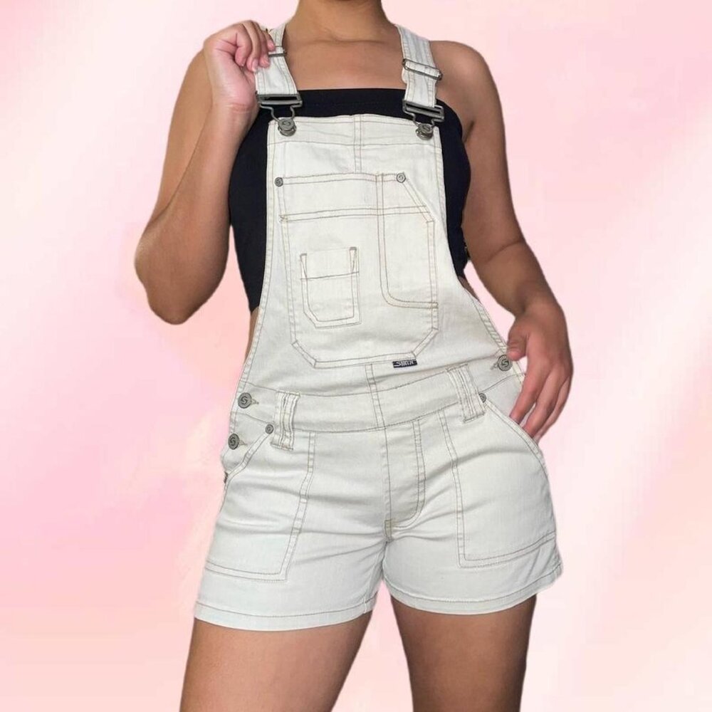 Vintage Stephen Hardy Squeeze cream denim overalls